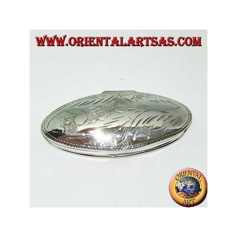 Pillendose in Silber (925 ‰) mit ovaler Gravur