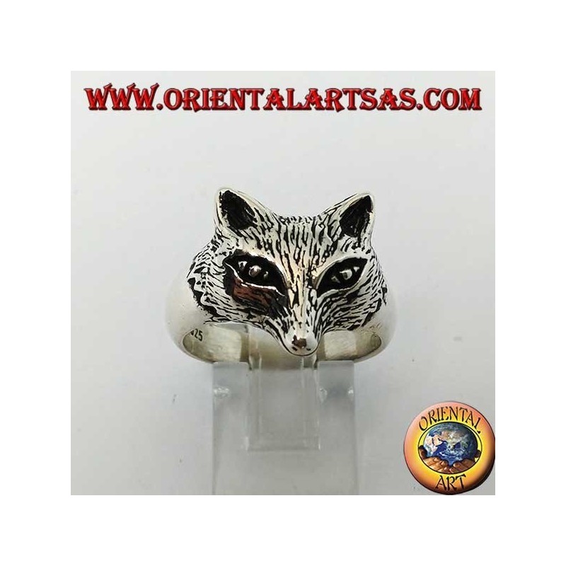 Silver ring with fox head