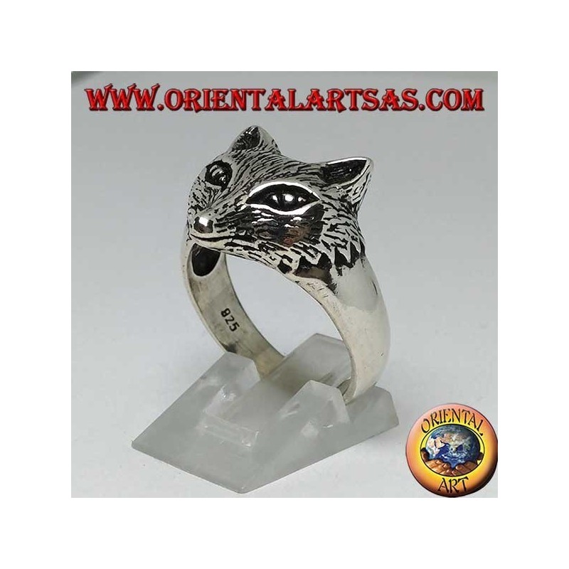 Anillo de plata con cabeza de zorro