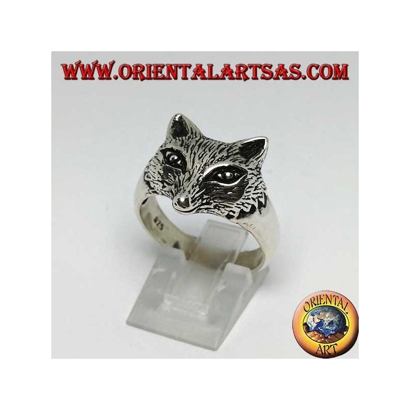 Anillo de plata con cabeza de zorro