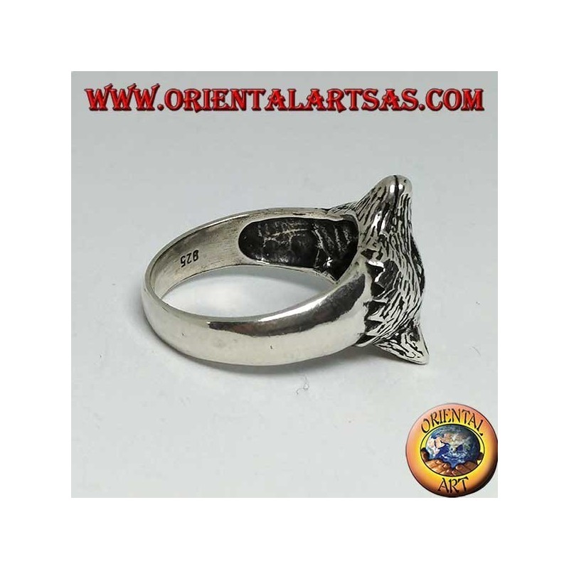 Anillo de plata con cabeza de zorro