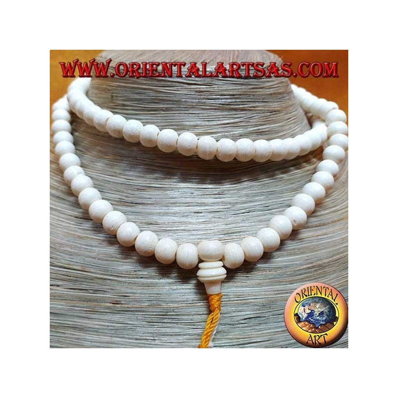 Budista Mālā 108 cuentas de 8 mm. en hueso de yak
