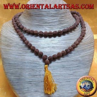 Mālā bouddhiste 108 perles de 8 mm. dans les graines de Rudra