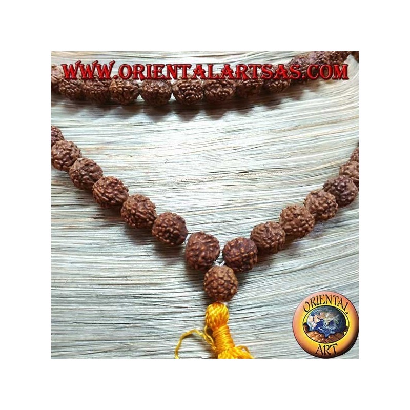 Mālā bouddhiste 108 perles de 8 mm. dans les graines de Rudra