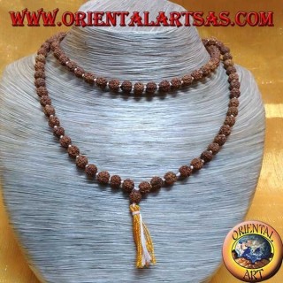 Buddhist Mālā 108 beads of 7 mm. in Rudra seeds individually knotted