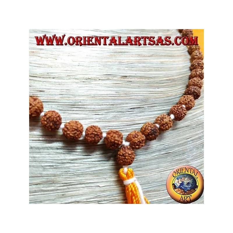 Buddhist Mālā 108 beads of 7 mm. in Rudra seeds individually knotted