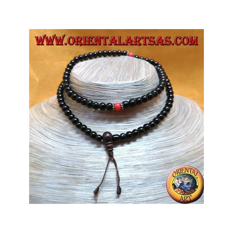 Buddhist Mālā 108 Perlen von 7 mm. in Onyx