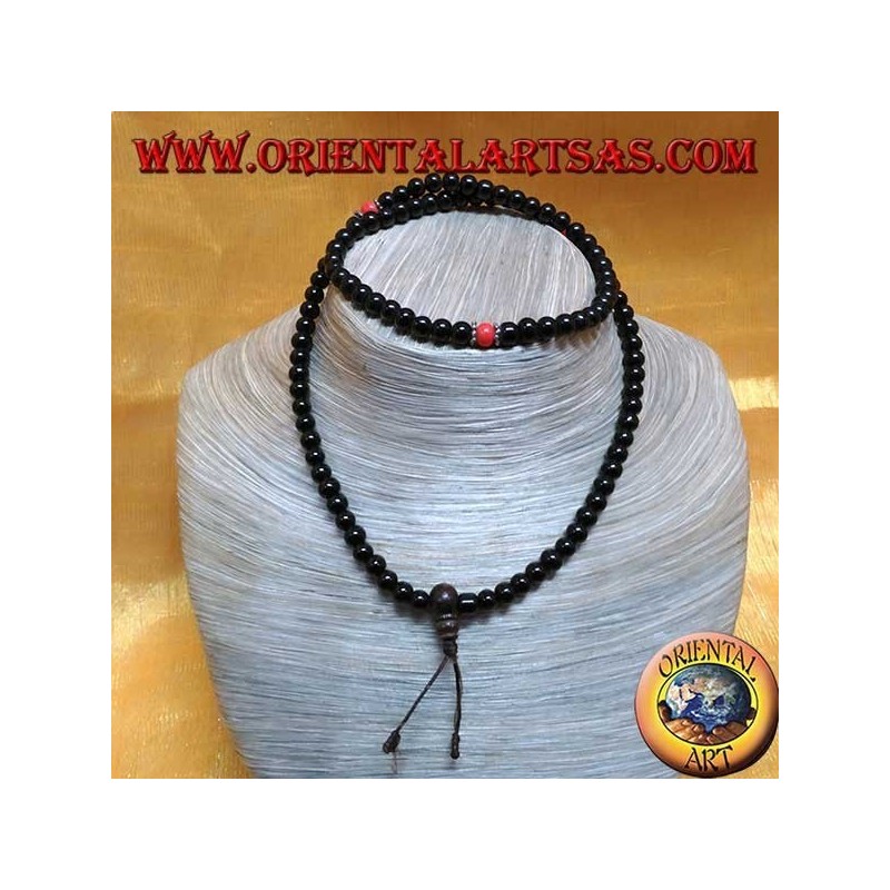 Mālā bouddhiste 108 perles de 7 mm. en onyx
