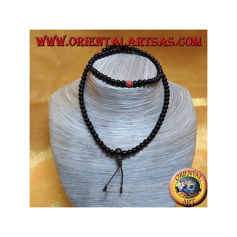 Buddhist Mālā 108 Perlen von 7 mm. in Onyx