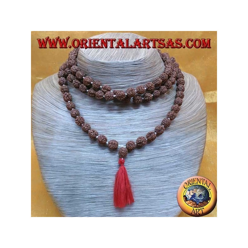 Mālā (Akṣamālā) Buddhist rosary with 108 Grains of 9 mm. in Rudra seeds individually knotted