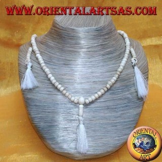Mālā (Japamālā) Budista 108 cuentas Rosario de 6.5 mm. en hueso de yak con 3 mechones