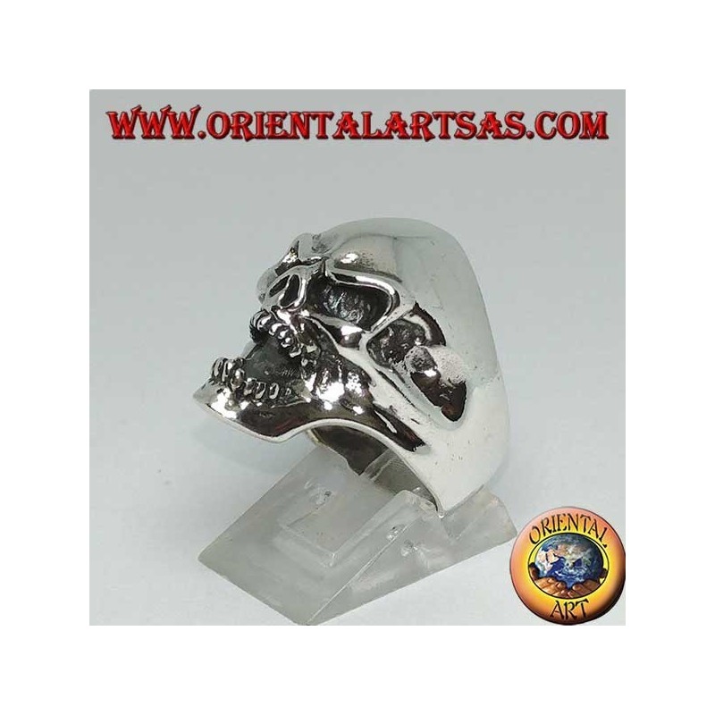 Bague argent crâne agressif