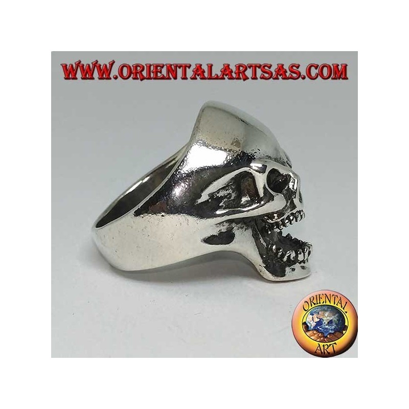Bague argent crâne agressif