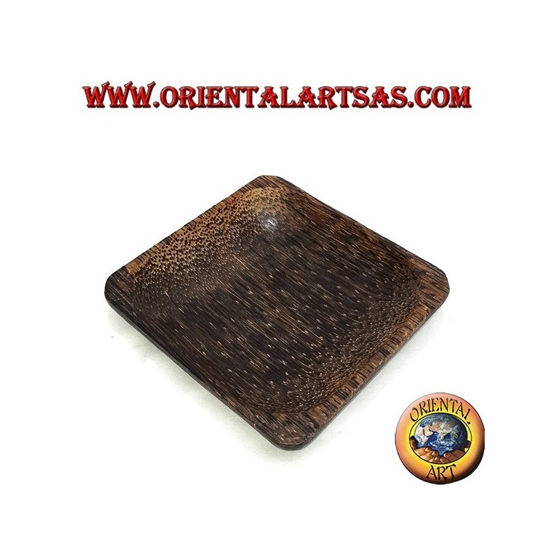 Empty tray tray, square 12 cm in coconut wood