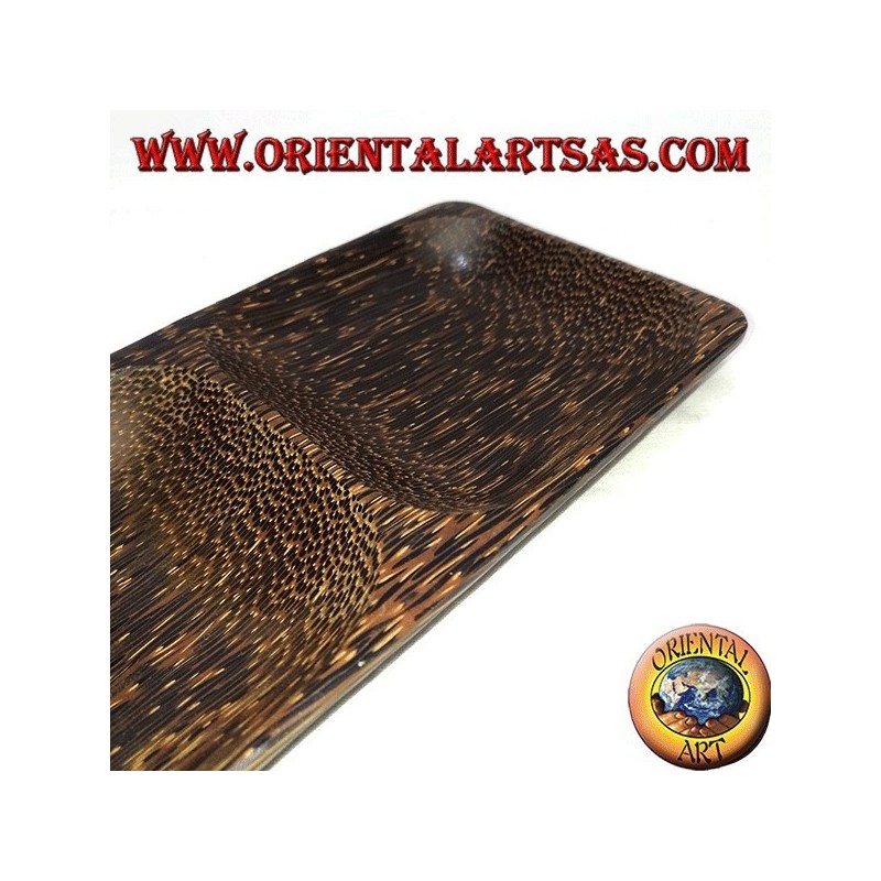 Double tray rectangular tray in coconut wood