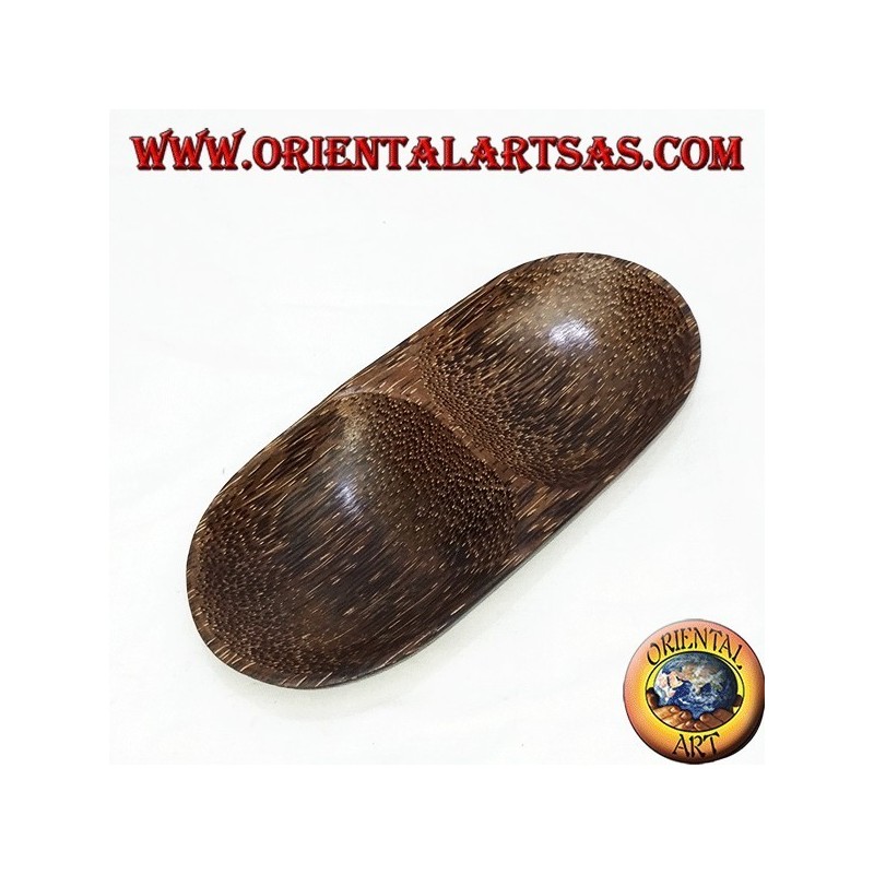 Plateau ovale double plateau en bois de coco