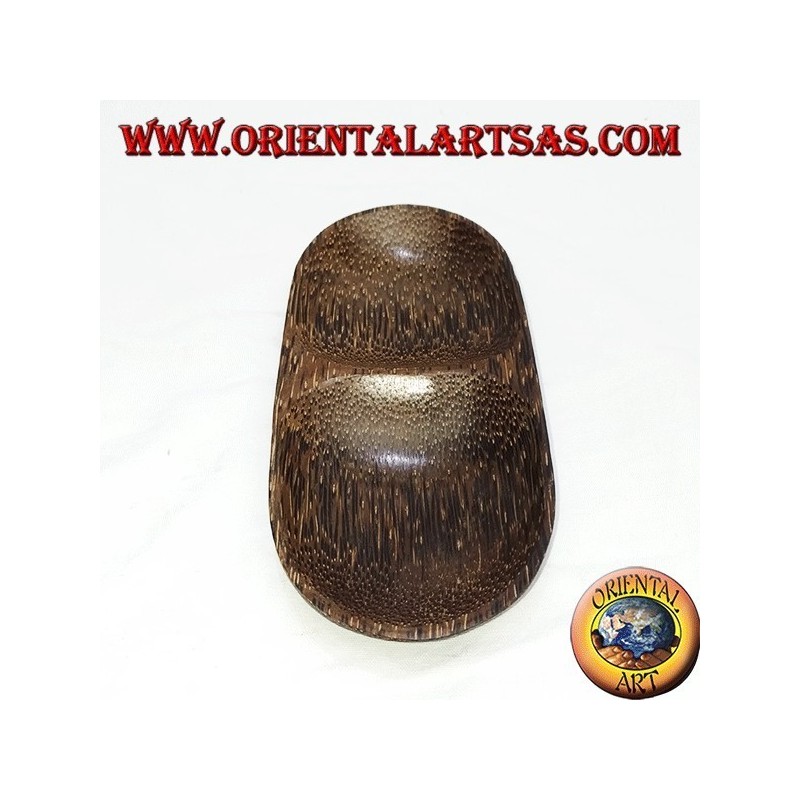 Plateau ovale double plateau en bois de coco