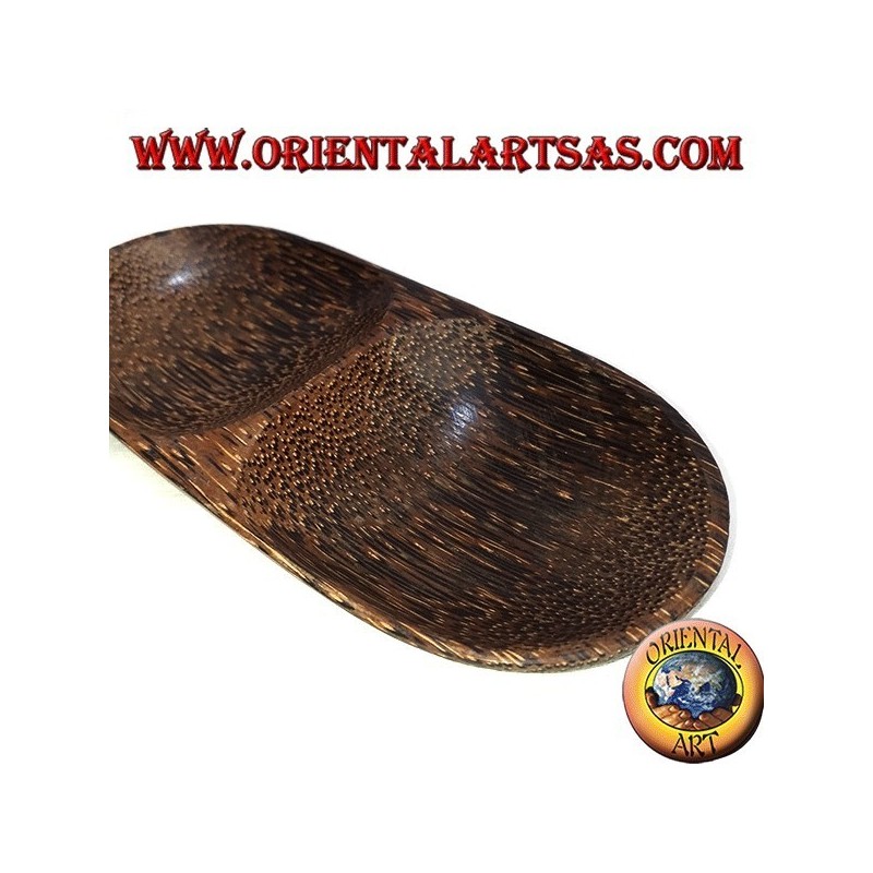 Plateau ovale double plateau en bois de coco