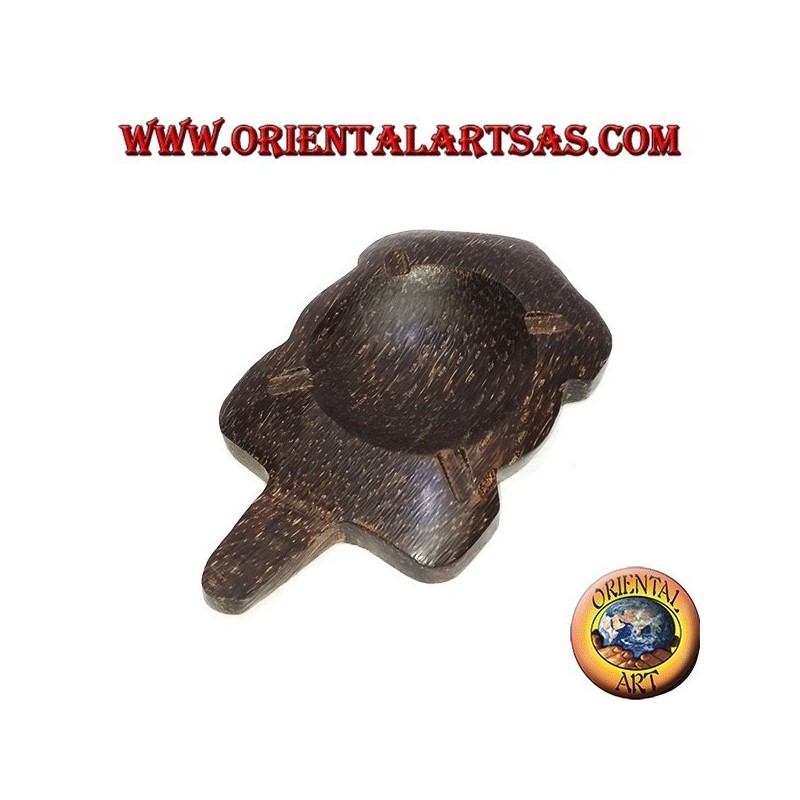 Turtle ashtray in coconut wood