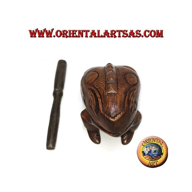 Grande grenouille chantante (jouable) en bois de suar