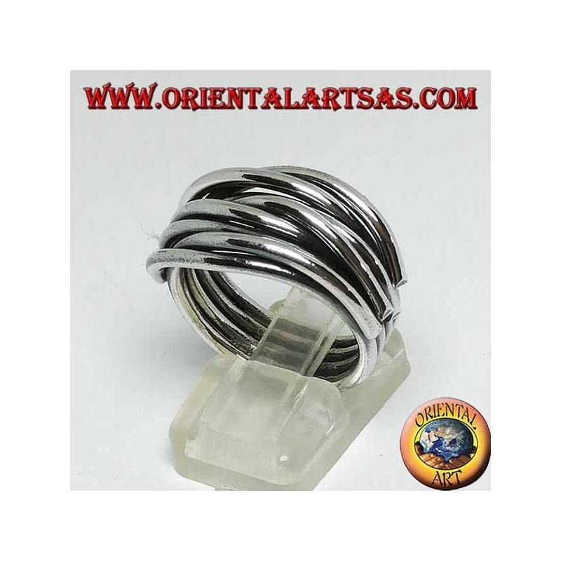 Bague en argent avec fils entrelacés