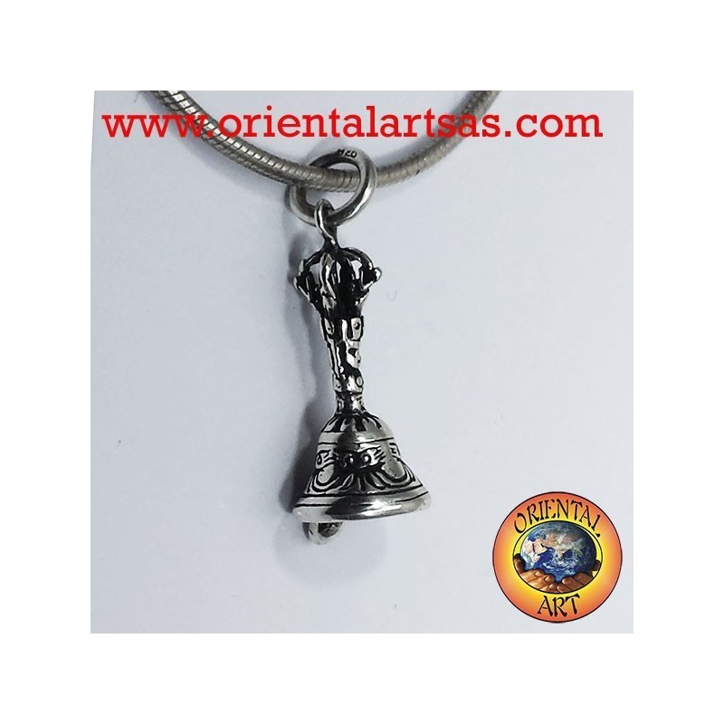 Ciondolo Campana o gantha tibetano in argento