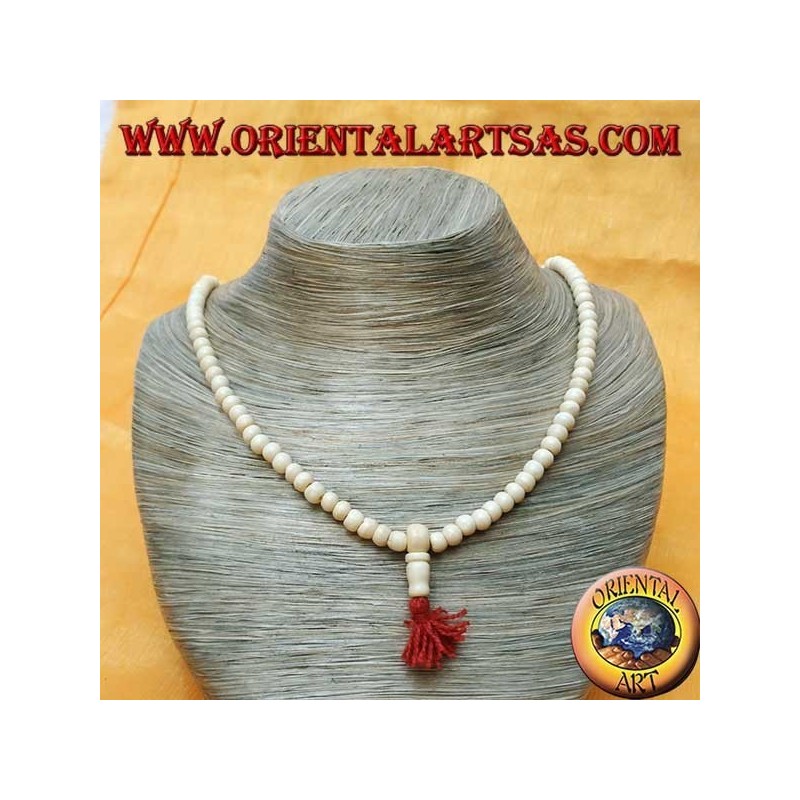 Buddhistischer Rosenkranz von Mālā (Japamālā) mit 108 Körnern von 6 mm. in Yak Knochen
