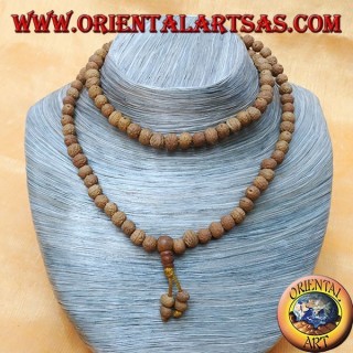 Mālā (Japamālā) 108 perles 8 mm chapelet bouddhiste. dans les graines Ritu ou Raktu et une touffe de graines