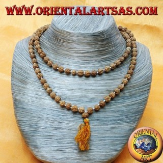 Buddhist Mālā 108 beads of 6 mm. in Rudra seeds individually knotted