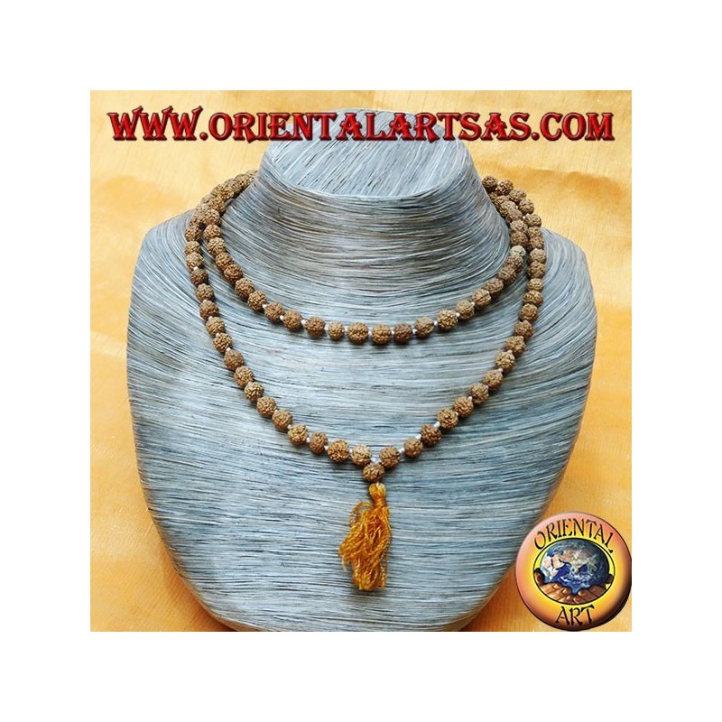 Budista Mālā 108 cuentas de 6 mm. en semillas de Rudra anudadas individualmente