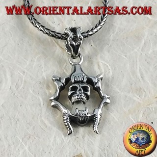 Ciondolo in argento teschio mobile