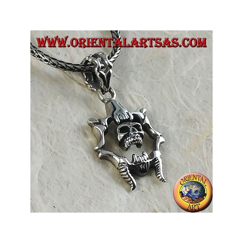 Silver pendant Mobile skull