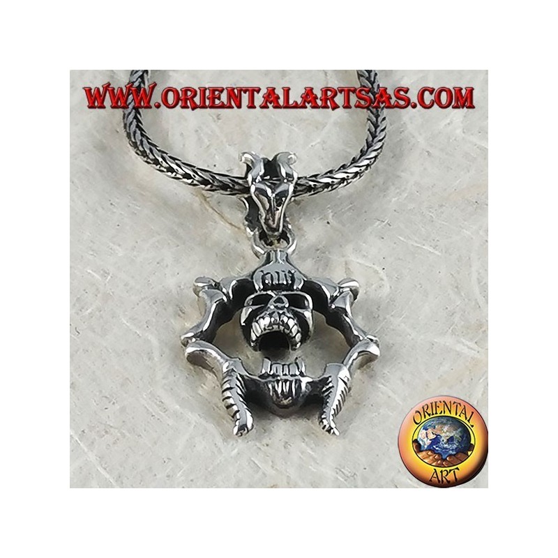 Silver pendant Mobile skull