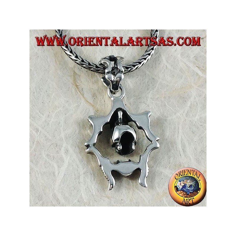Colgante de plata del cráneo móvil