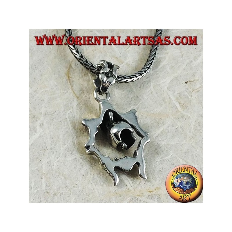 Silver pendant Mobile skull