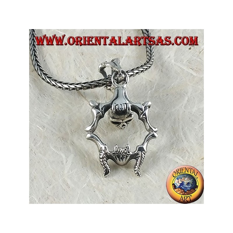 Silver pendant Mobile skull