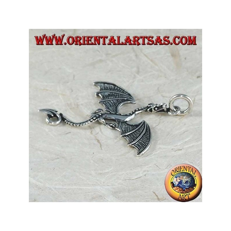 Colgante de plata, gran dragón basilisco celta