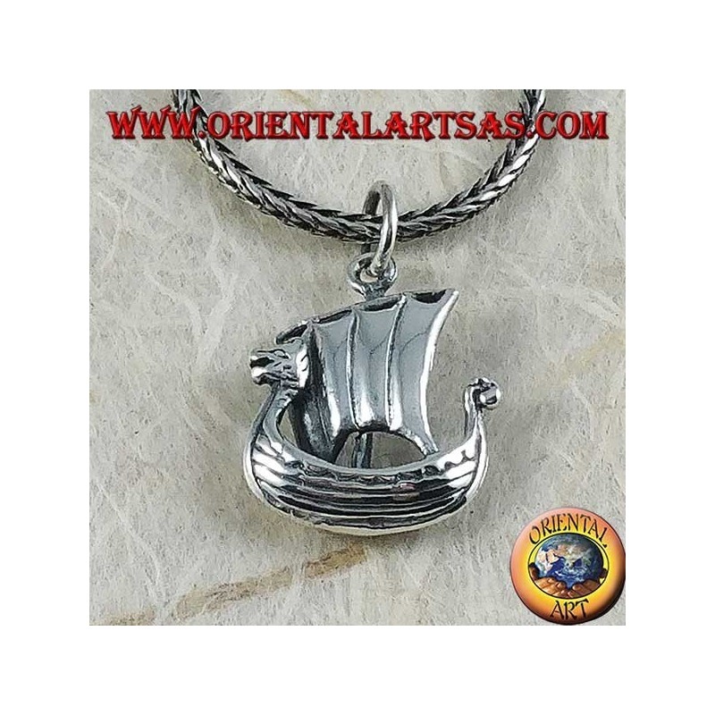 Silver pendant, Vikinga sailing ship