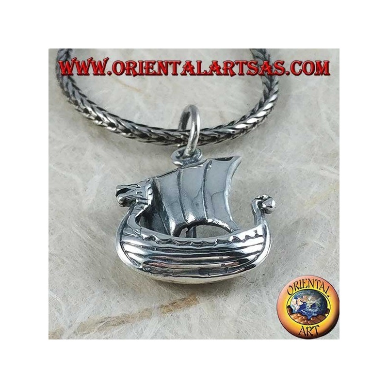 Silver pendant, Vikinga sailing ship