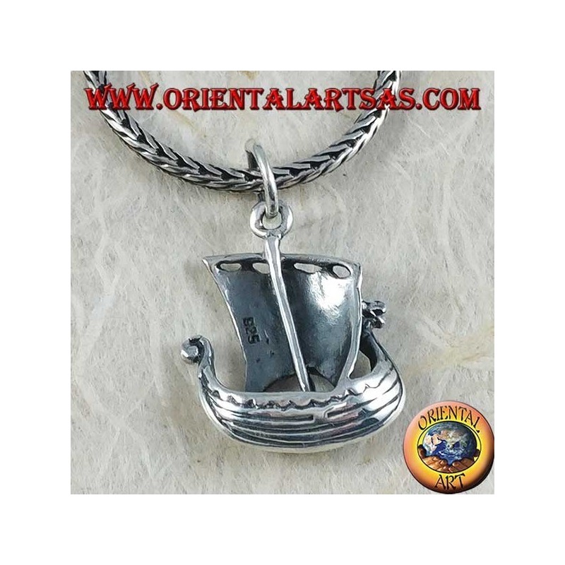 Silver pendant, Vikinga sailing ship