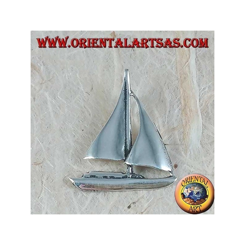 Colgante de plata, velero mediano
