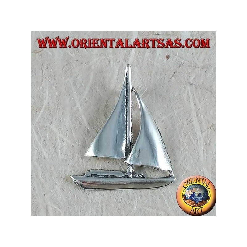 Colgante de plata, velero mediano