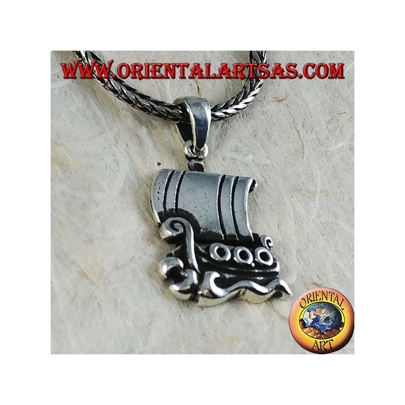 Silver pendant, warship of ancient Greece