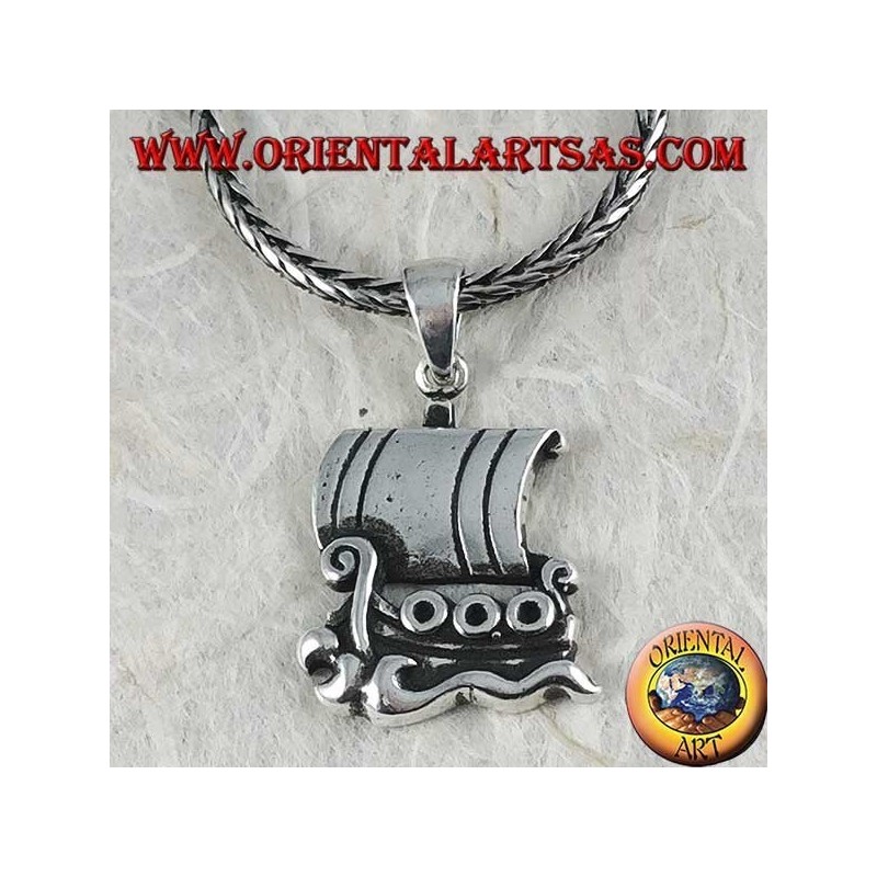 Silver pendant, warship of ancient Greece