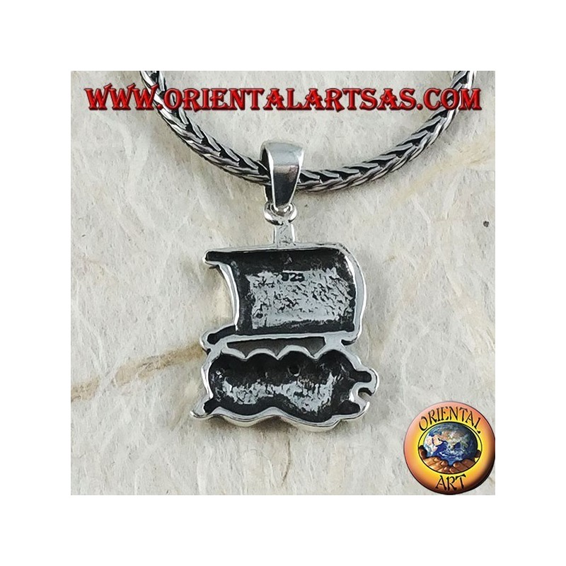 Silver pendant, warship of ancient Greece