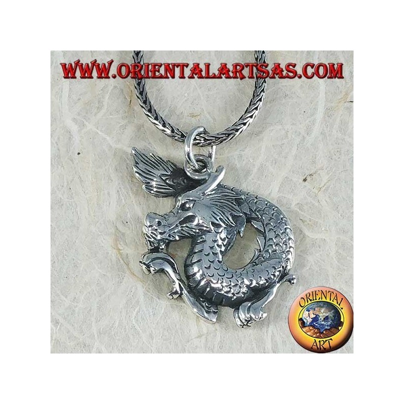 Silver pendant, Chinese New Year dragon