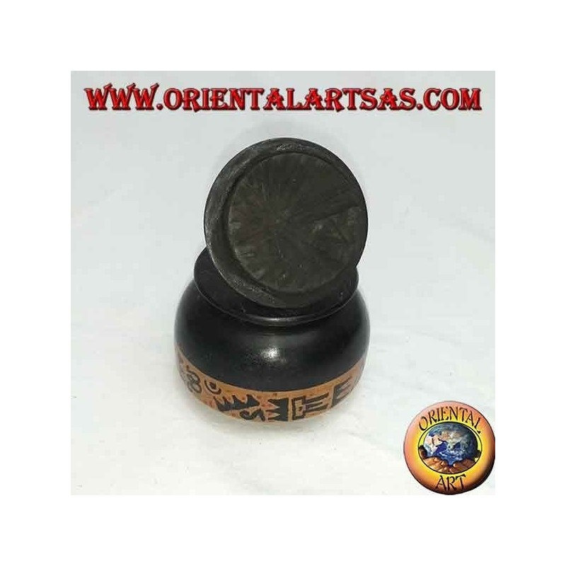 Joyero de madera de caoba lombok pintado a mano (negro, pequeño)