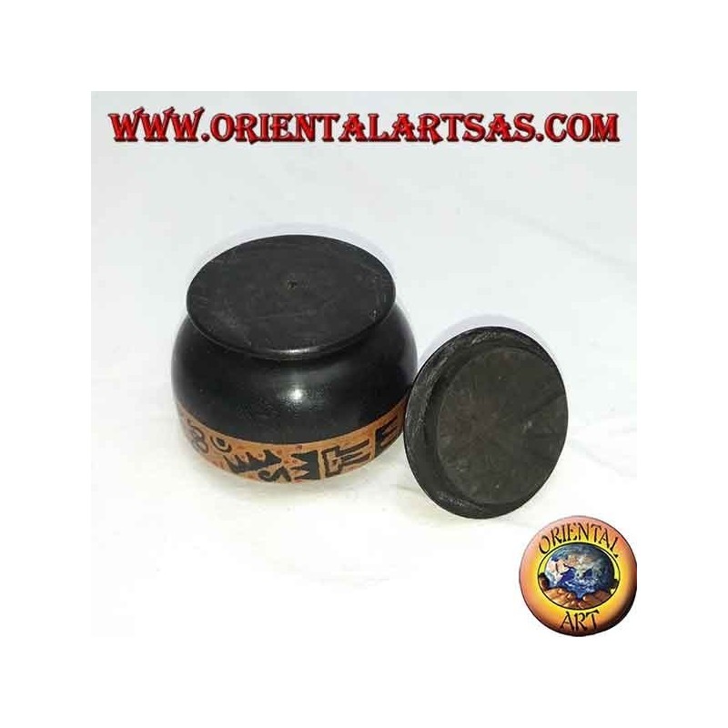 Joyero de madera de caoba lombok pintado a mano (negro, pequeño)