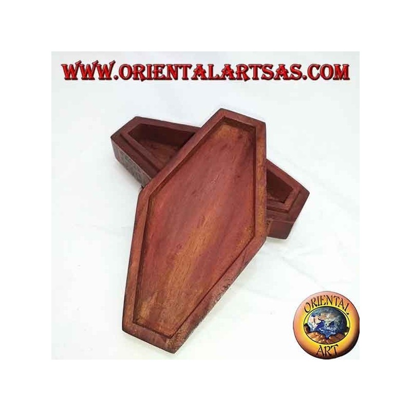 Joyero de caoba Lombok pintado a mano en forma de diamante (rojo, pequeño)