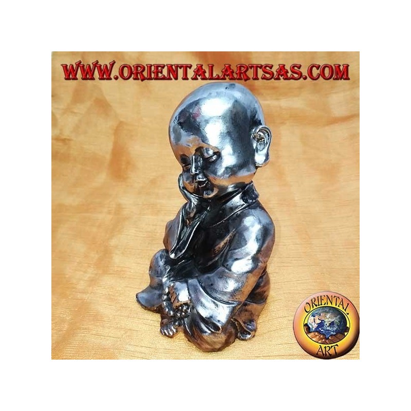 Buddhist pupil in thought (small) in resin